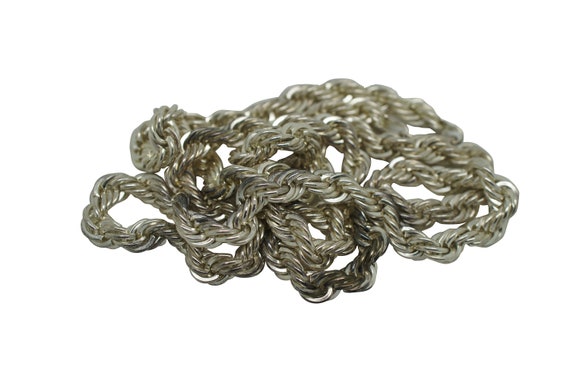 Heavy Thick Vintage Sterling Silver .925 Rope Twi… - image 3
