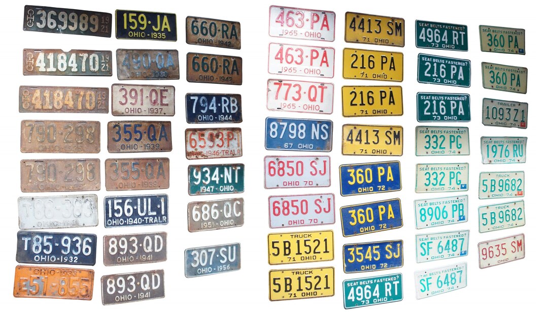 45 Antique Vintage Ohio License Plates Car Truck Trailer Auto - Etsy