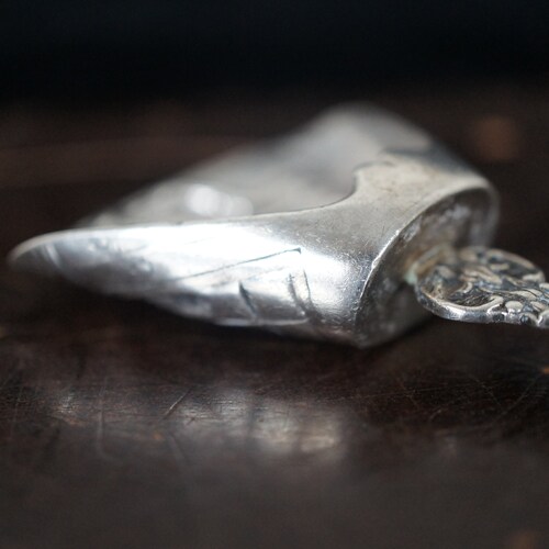 Antique German Repousse 835 Silver Tea Caddy Sugar shops Serving Scoop Spoon 21g 5