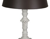 Barbara Cosgrove Vintage Baroque Altar Candlestick Table Lamp Chic White 34 quot