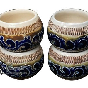 Set Of 4 Vintage Handpainted Ceramic Handled Coffee Tea Cups Mugs 570/37
