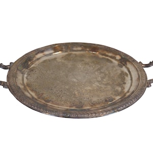 Vintage FB Rogers 1203 Round Silverplate Butler Bar Serving Tray 16&quot;