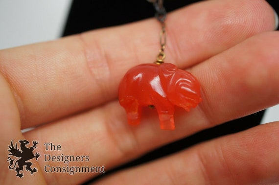 Sterling Silver Charm Bracelet Bakelite Monkey El… - image 5