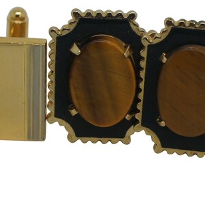 4 Pairs Vintage Mid Century Cufflinks Retro Mens Jewelry Tigers Eye Retro