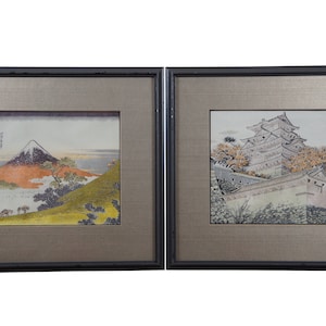 Antique Mount Fuji Silk Screen Tapestry Scroll Calendar 1962 Japan Asian  Decor