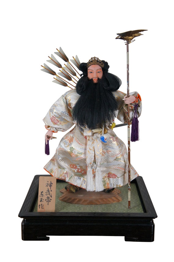 置物 junichishimizu4311 Jimmu Tenno Japanese Emperor Porcelain Bisque Samurai Doll