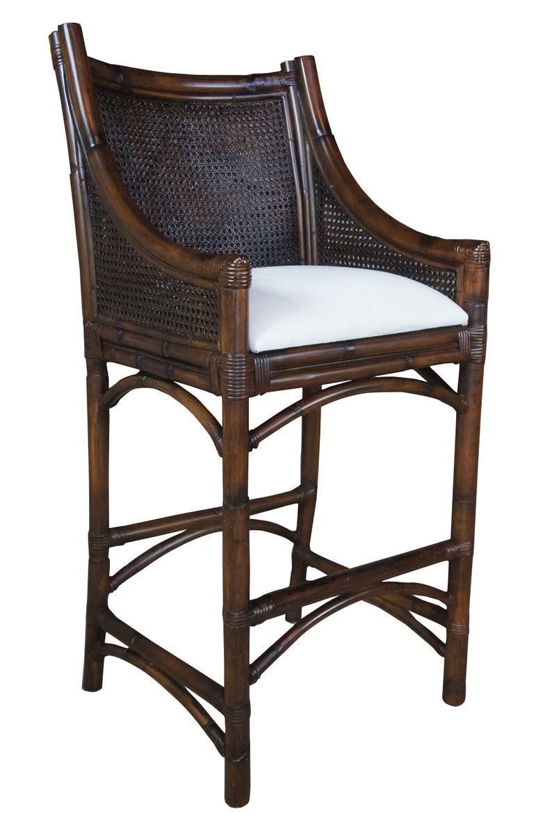 Ballard Designs Bella Cane Bar Stool Rustic Brown Boho Chic Etsy