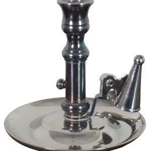 Antique Georgian Silverplate Chamberstick Candle Holder Candlestick w Snuffer