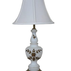 Carl Falkenstein Hollywood Regency Frosted Glass Bronze Floral Table Lamp 29&quot;
