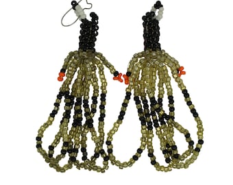 Vintage Native American Southwestern Navajo Beaded Human Figure Earrings