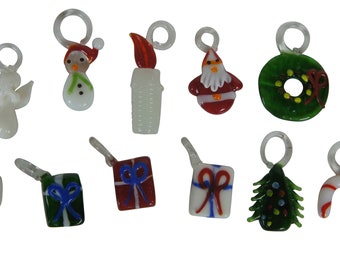 14 adornos vintage de vidrio de vidrio soplado a mano que Santa Angel presenta