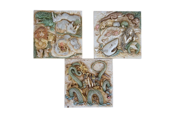5 Harmony Kingdom Pictureqsque Noah's Park Marble Resin Tiles
