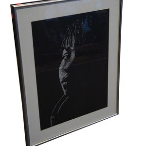 Troubled Silhouette by Diana Tobolski African American Art Graphite Drawing