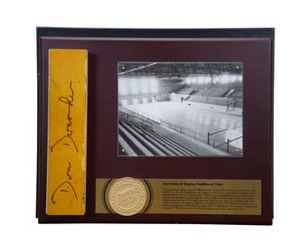 University of Dayton Flyers Don Donoher Signed Frericks Floor Fieldhouse Plaque