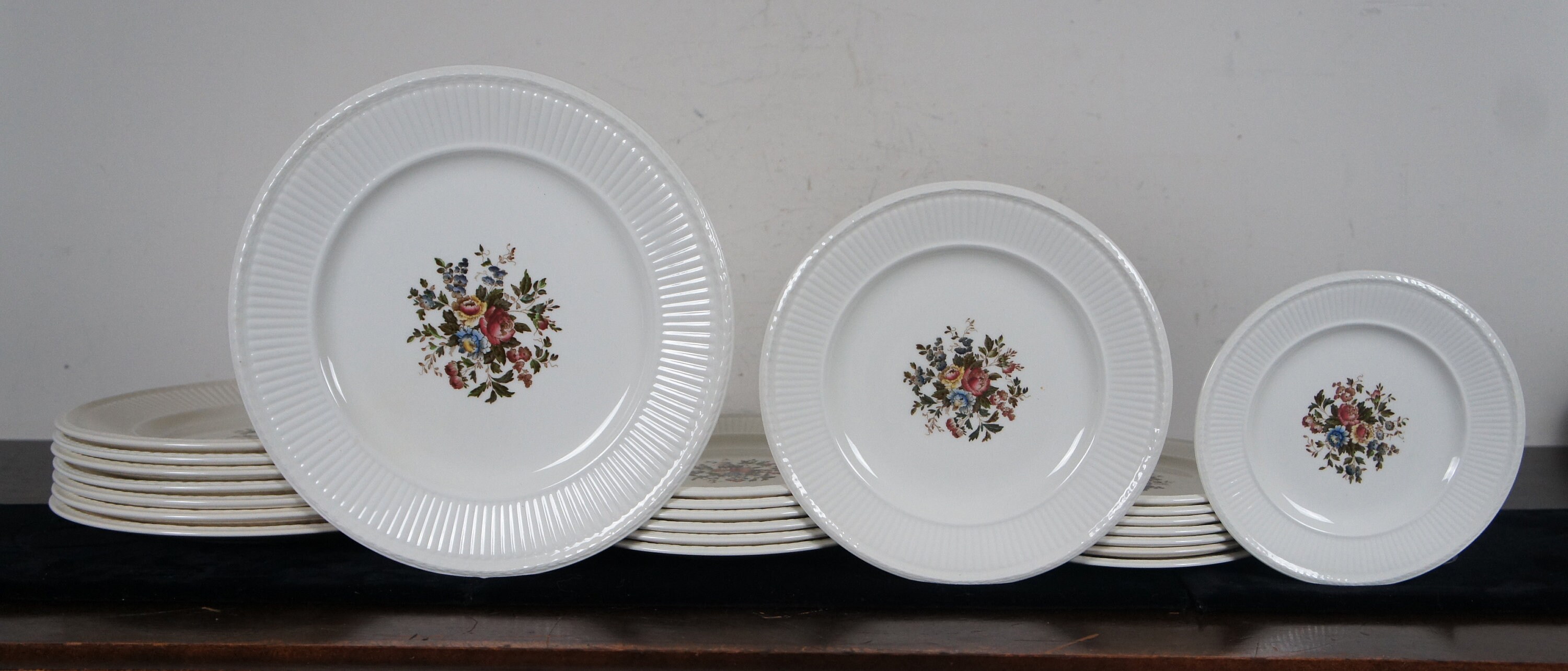 38 Pc Antique Wedgwood Conway Edme China Dinner Service Set Floral