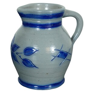 Vintage German Salt Glaze Stoneware Pottery Creamer Pitcher Wine Jug 5&quot;