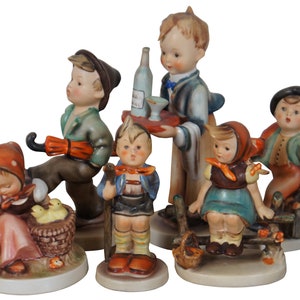 6 Mid Century 1950s Goebel Hummel Figurines TMK 2 Full Bee Germany