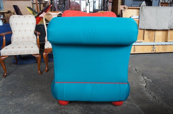 Turquoise slipper chair best sale