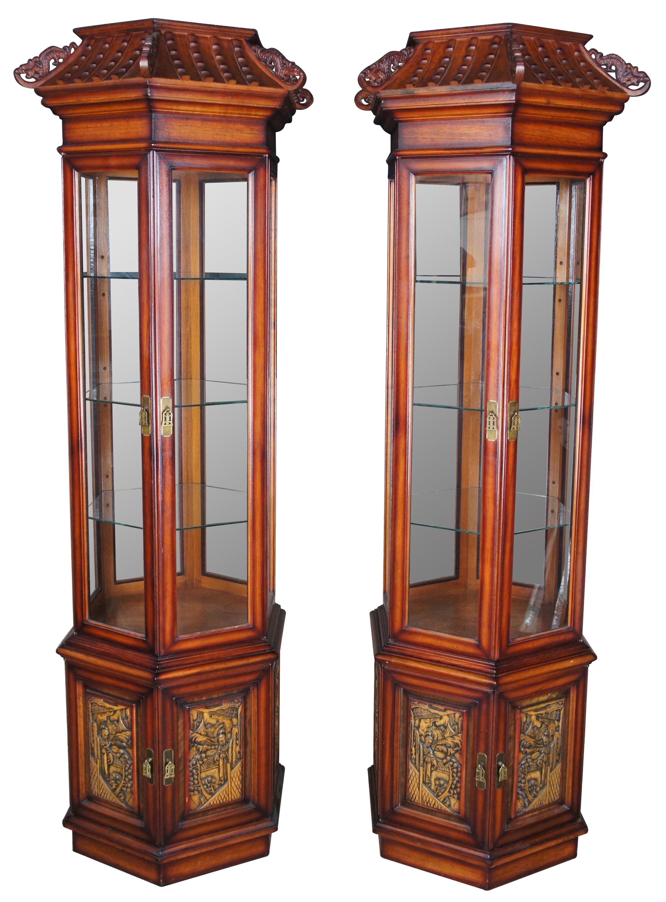 Octagon curio cabinet deals