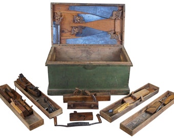 Vintage STAR Oak Machinist Tool Chest Box 8 Drawer Metal Wood