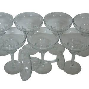 8 Vintage Stemmed Margarita Barware Serving Glasses 6&quot;