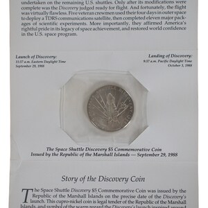 Space Shuttle Discovery 5 Dollar Commemorative Coin Republic of the ...