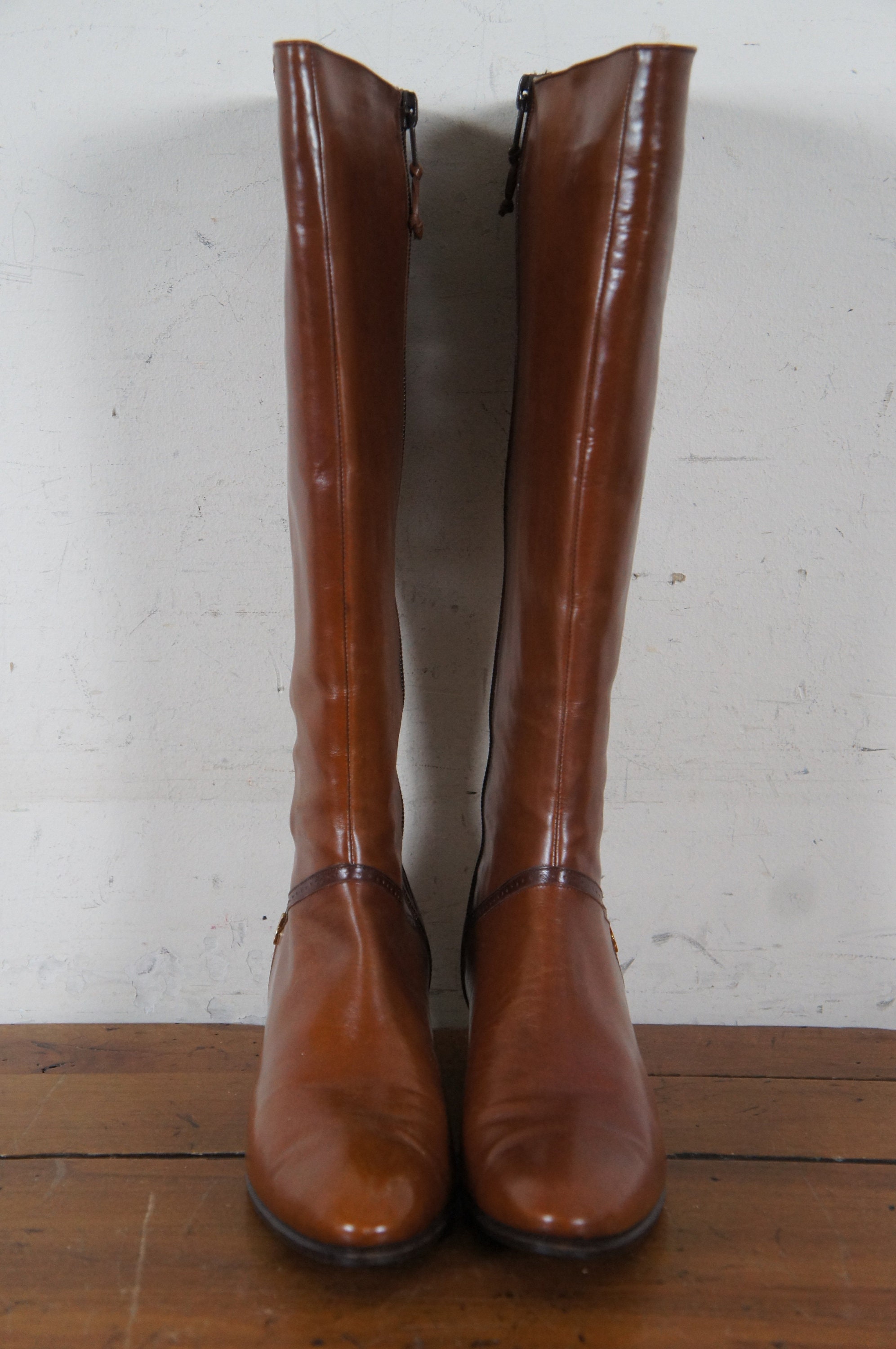 Ferragamo 85mm leather boots - Brown
