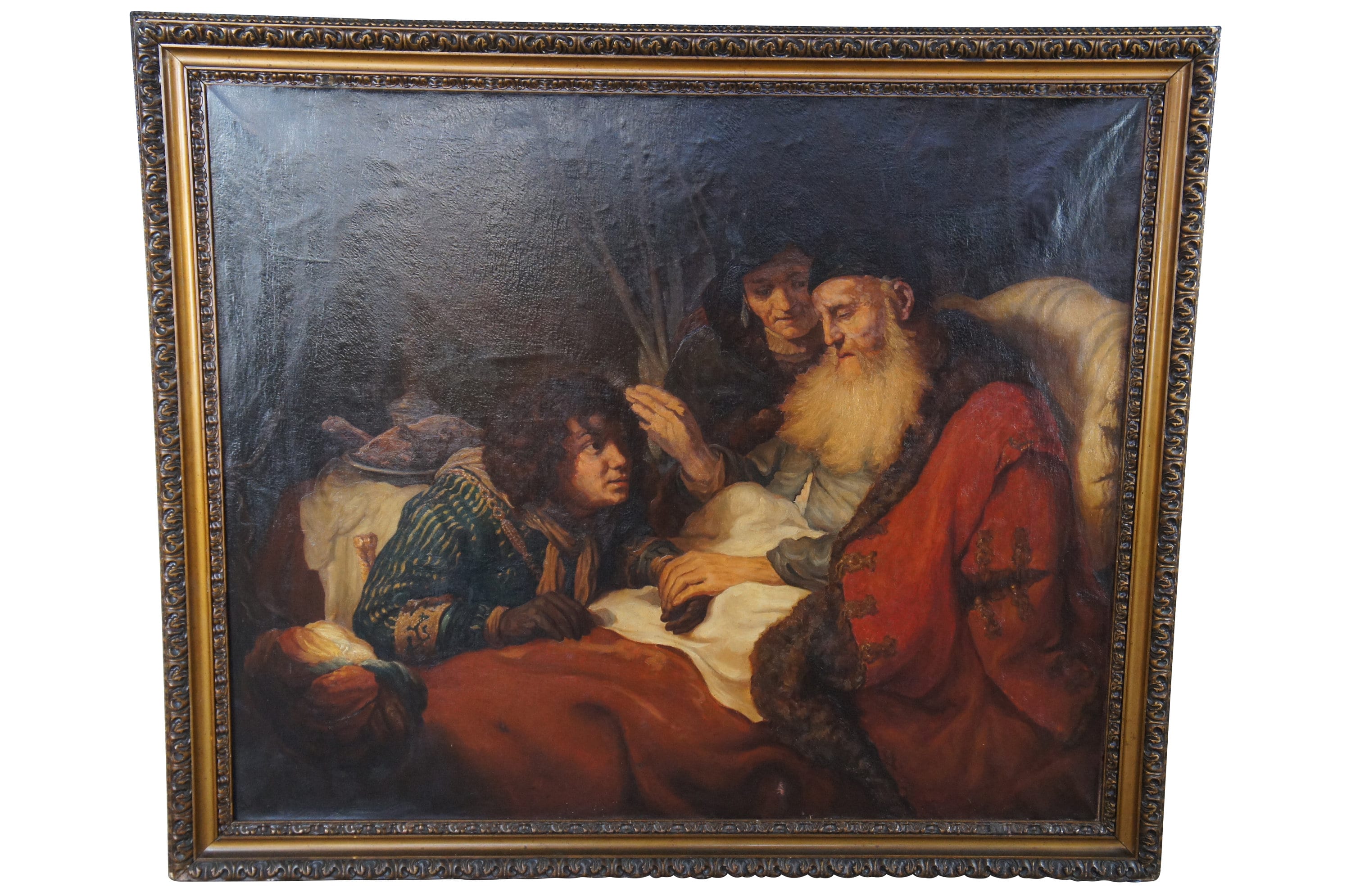 Isaac Blessing Jacob After Govert Flinck 18th C. Baroque Old