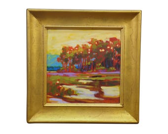 Betty Anglin Smith 2000 Pines Landscape Oil Painting on Canvas 18"