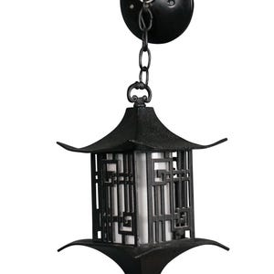 Mid Century 1960s Chinoiserie Chinese Pagoda Hanging Lantern Pendant Light