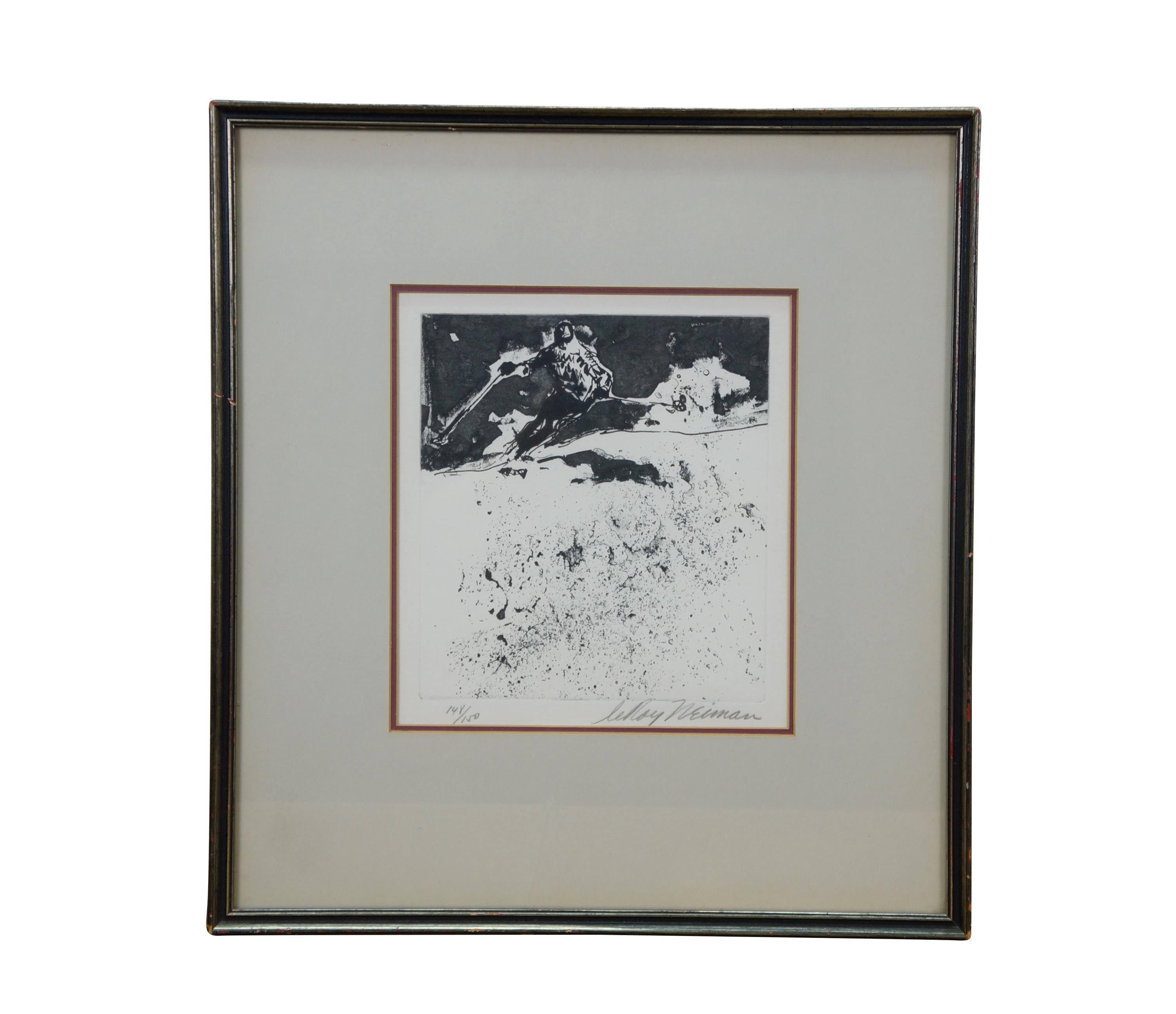 Leroy Neiman 1972 Signed Framed Alpine Skiing VII Etching 16