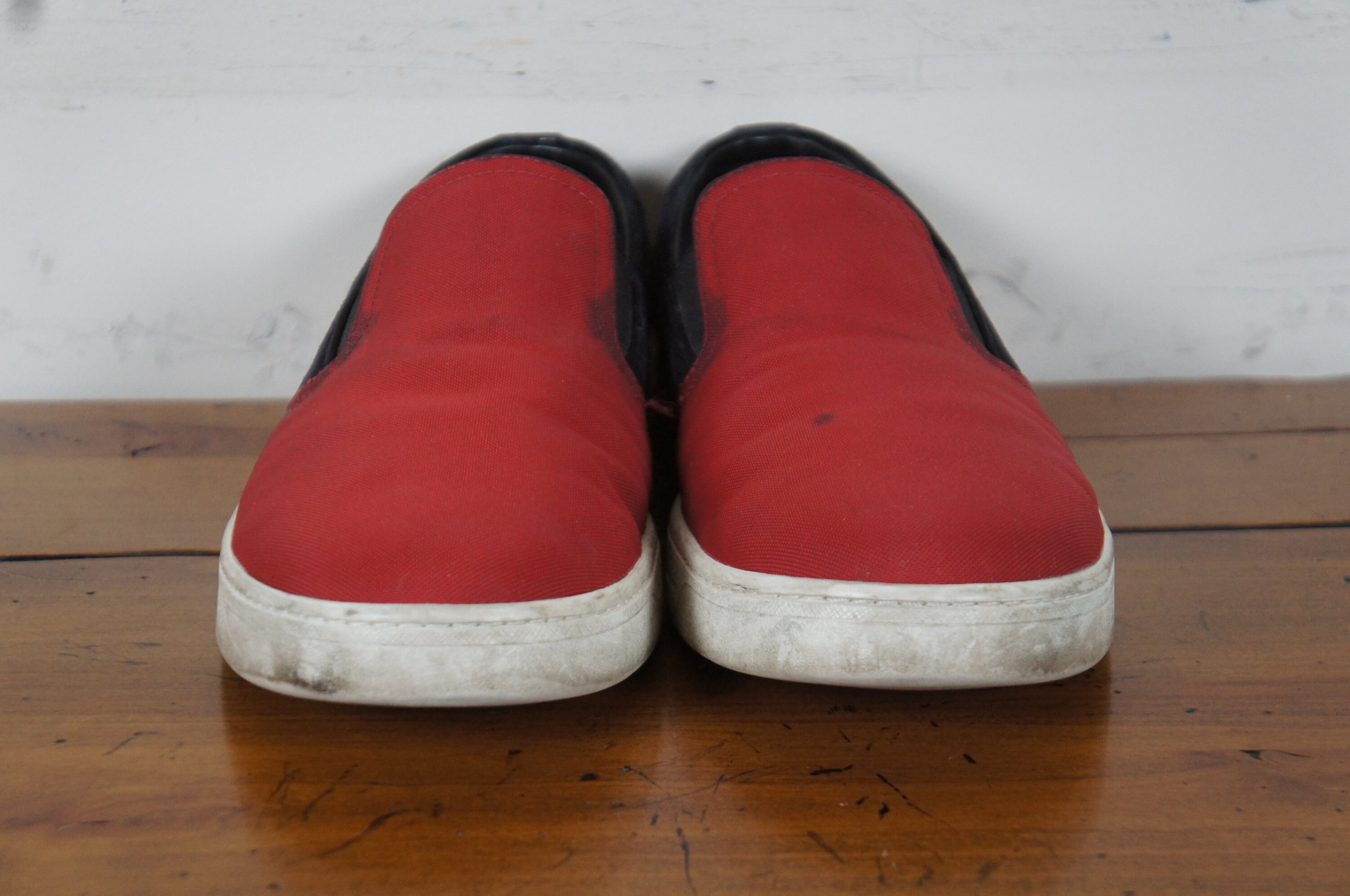 Prada Slip on Sneakers 4D2733 Red Black Nylon Tech Shoes 9 Prada Slip on Sneakers 4D2733 Red Black Nylon Tech Shoes 9