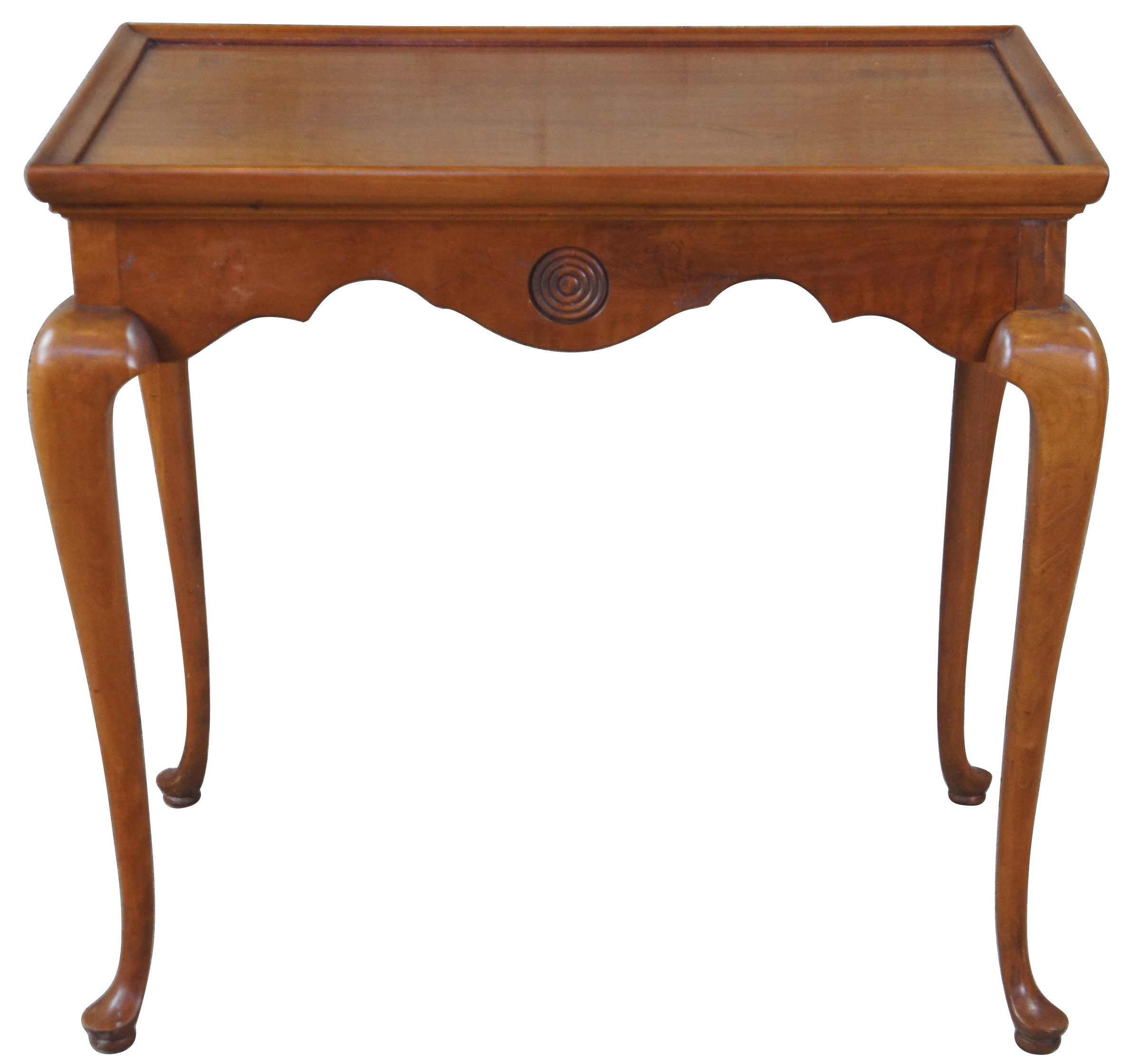 1967 Thomasville Furniture Queen Anne Cherry Side Tea Table Pull Out Trays Vtg Etsy