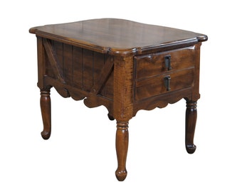 Mid Century Early American Colonial Maple Nightstand Side End Accent Table