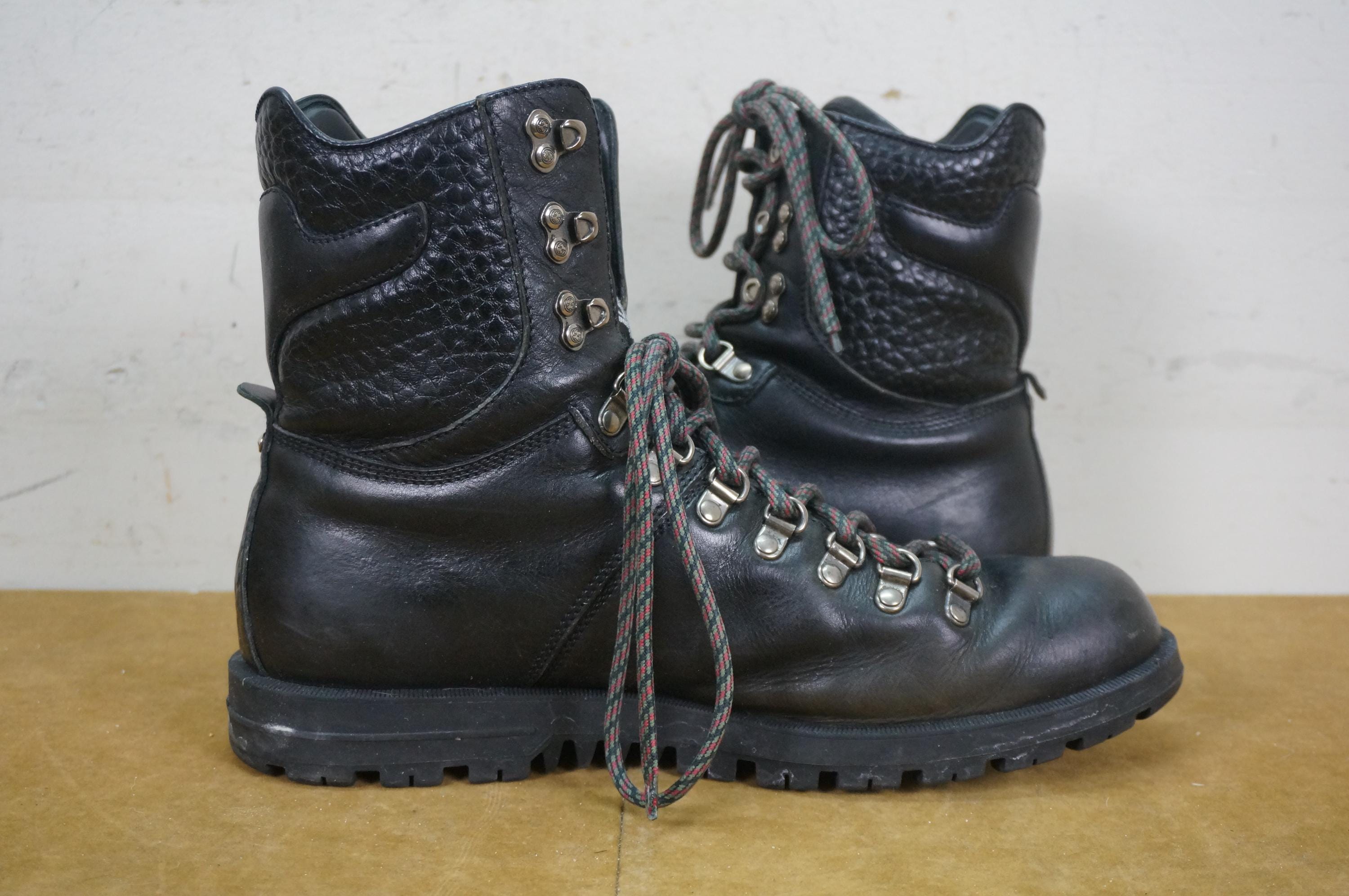Gucci Nero Black Pebbled Leather Hiking Combat Boots Original Box Gucci Nero Black Pebbled Leather Hiking Combat Boots Original Box