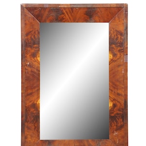 Antique American Empire Flame Mahogany Wall Vanity Mirror 26&quot;