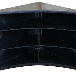 Modern Black Marble Corner TV Console Cabinet Bookshelf Boomerang Display 44&quot;
