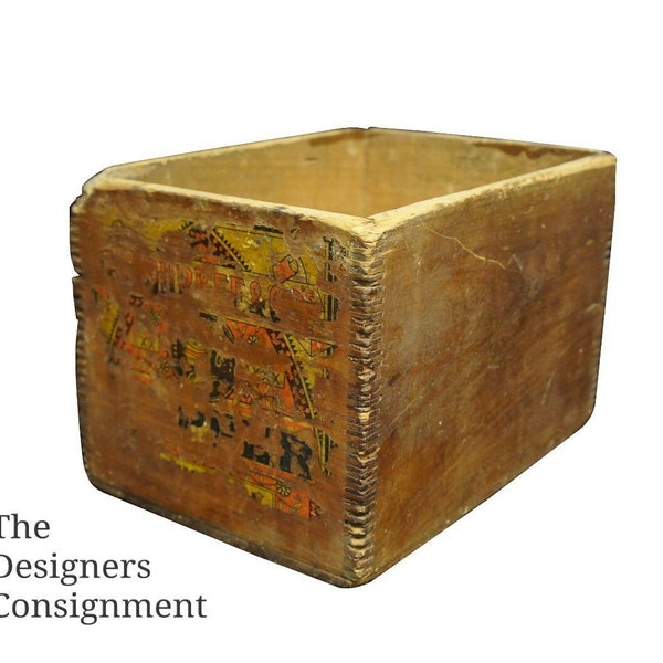 Er Durkee & Co Pepper Sauce Spice Advertising Box Dovetailed 19th Cent Crate Bin