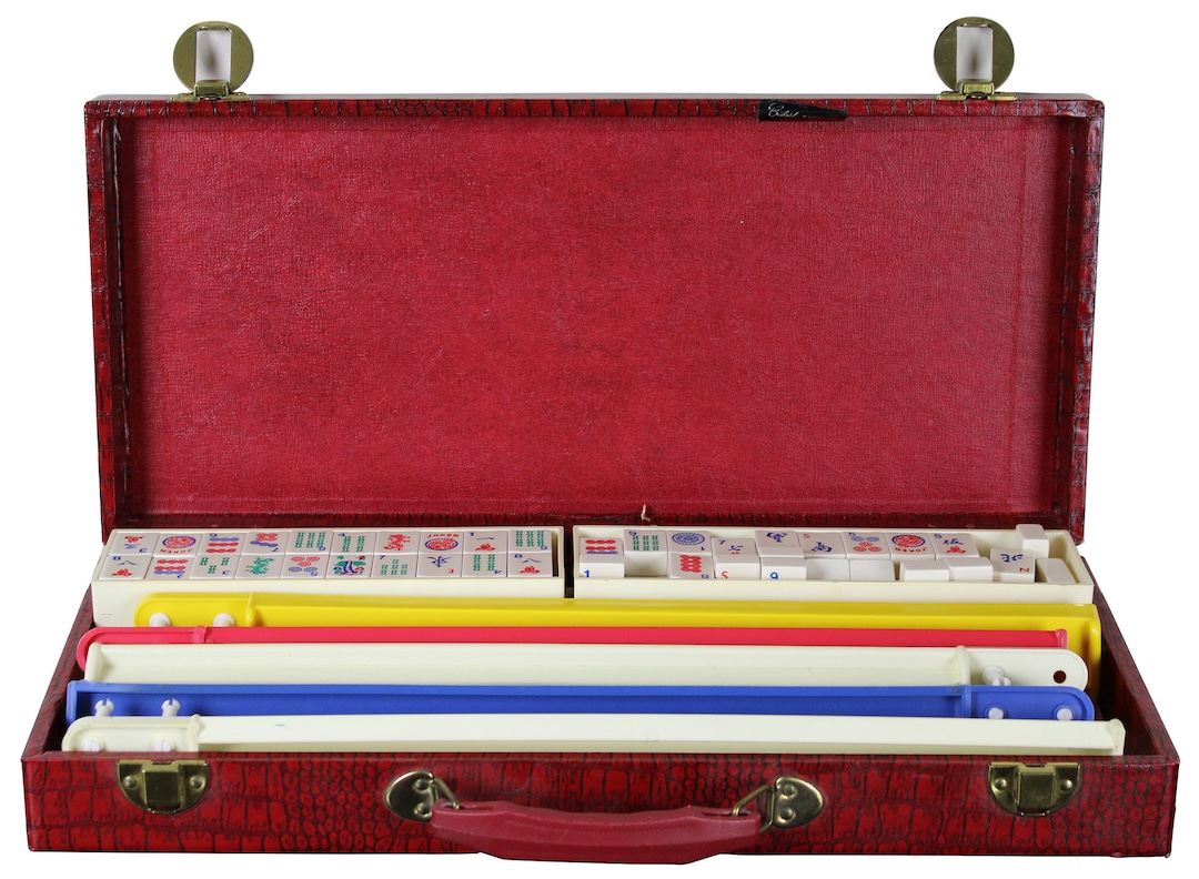 Vintage 152 Tile 5 Rack Chinese Mahjong Set Leather Case Mah Jongg - Etsy