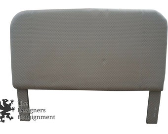 Large Upholstered Diamond Pattern Contemporary King Size Headboard Green & White