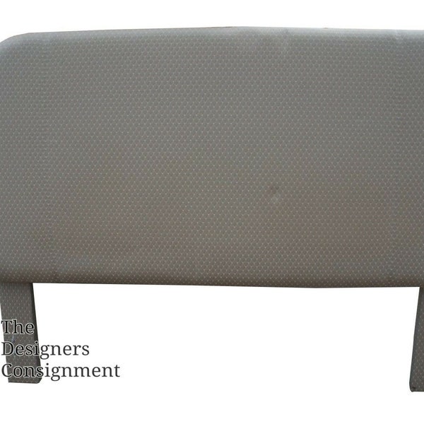 Large Upholstered Diamond Pattern Contemporary King Size Headboard Green & White