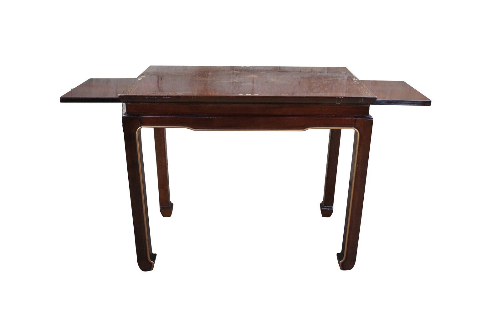 Chinese Chinoiserie Ming Style Tea Side Accent Table W/ Pull Out Tray ...