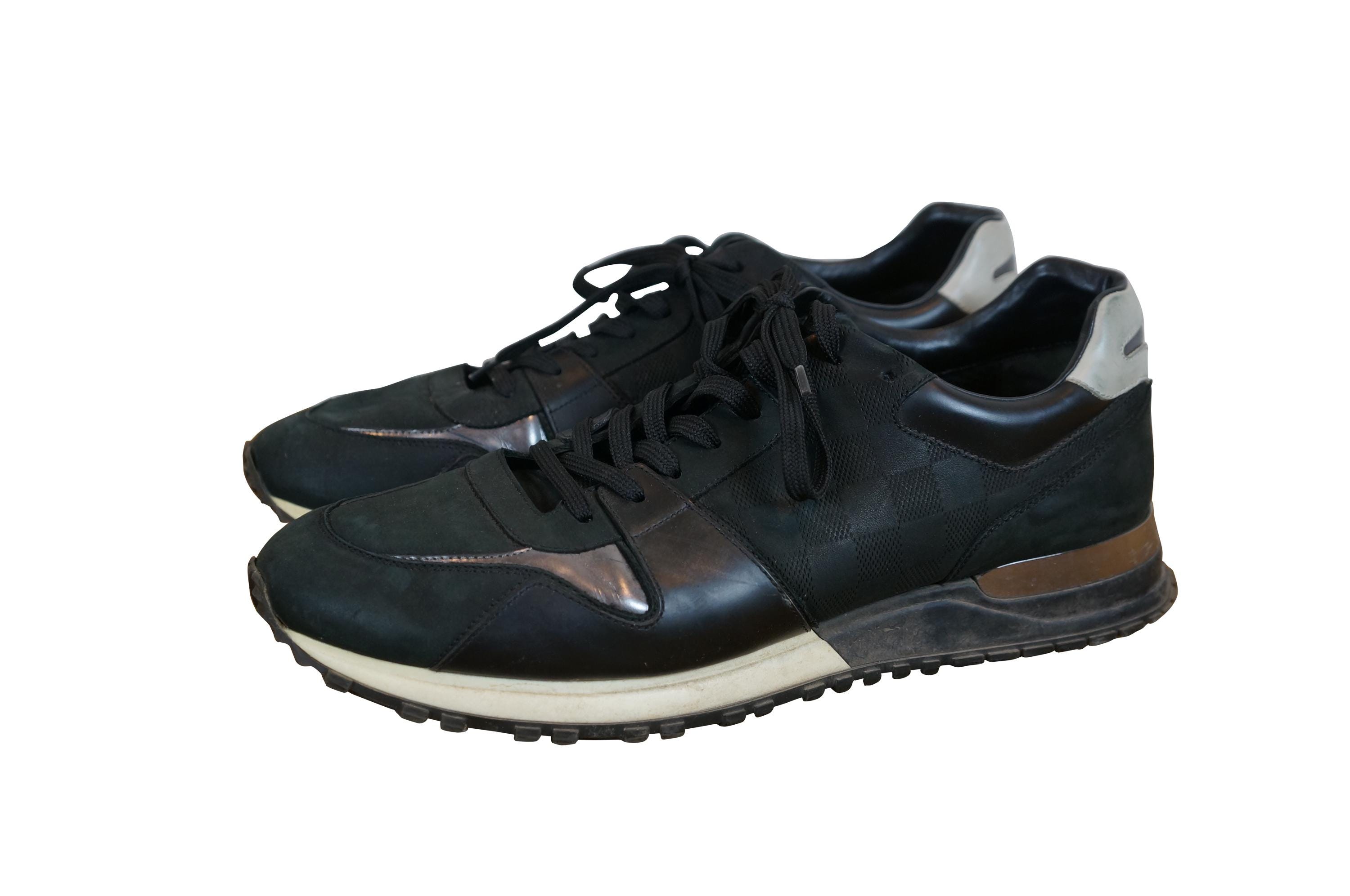Louis Vuitton Black Damier Leather Run Away Trainer Sneakers  display picture 1