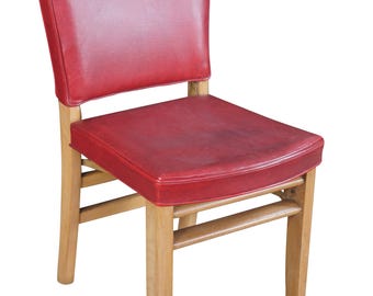 Mid Century Louis Rastetter & Sons 'The Solid Kumfort' Red Leather Folding Chair