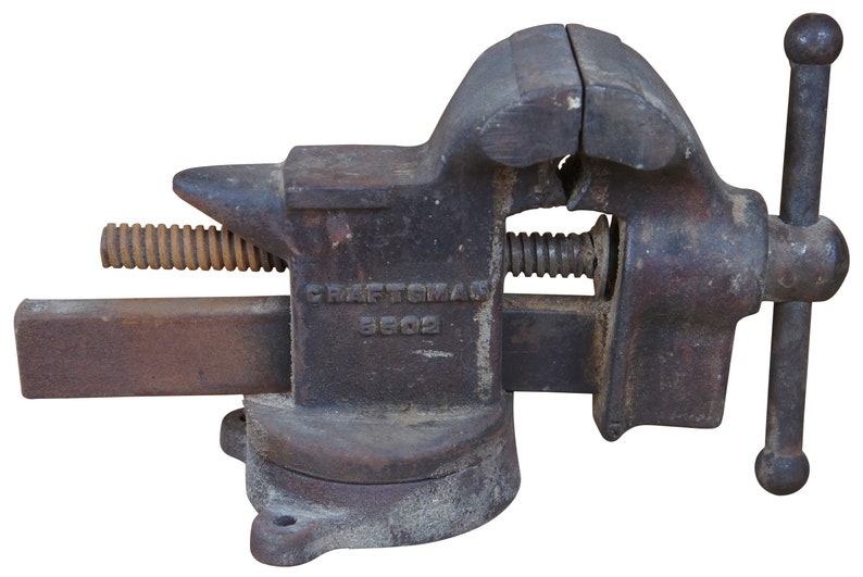 Shops Vintage Craftsman 5502 Swivel Bench Vise Jaw Cast Iron Anvil Sturdy USA Made 11