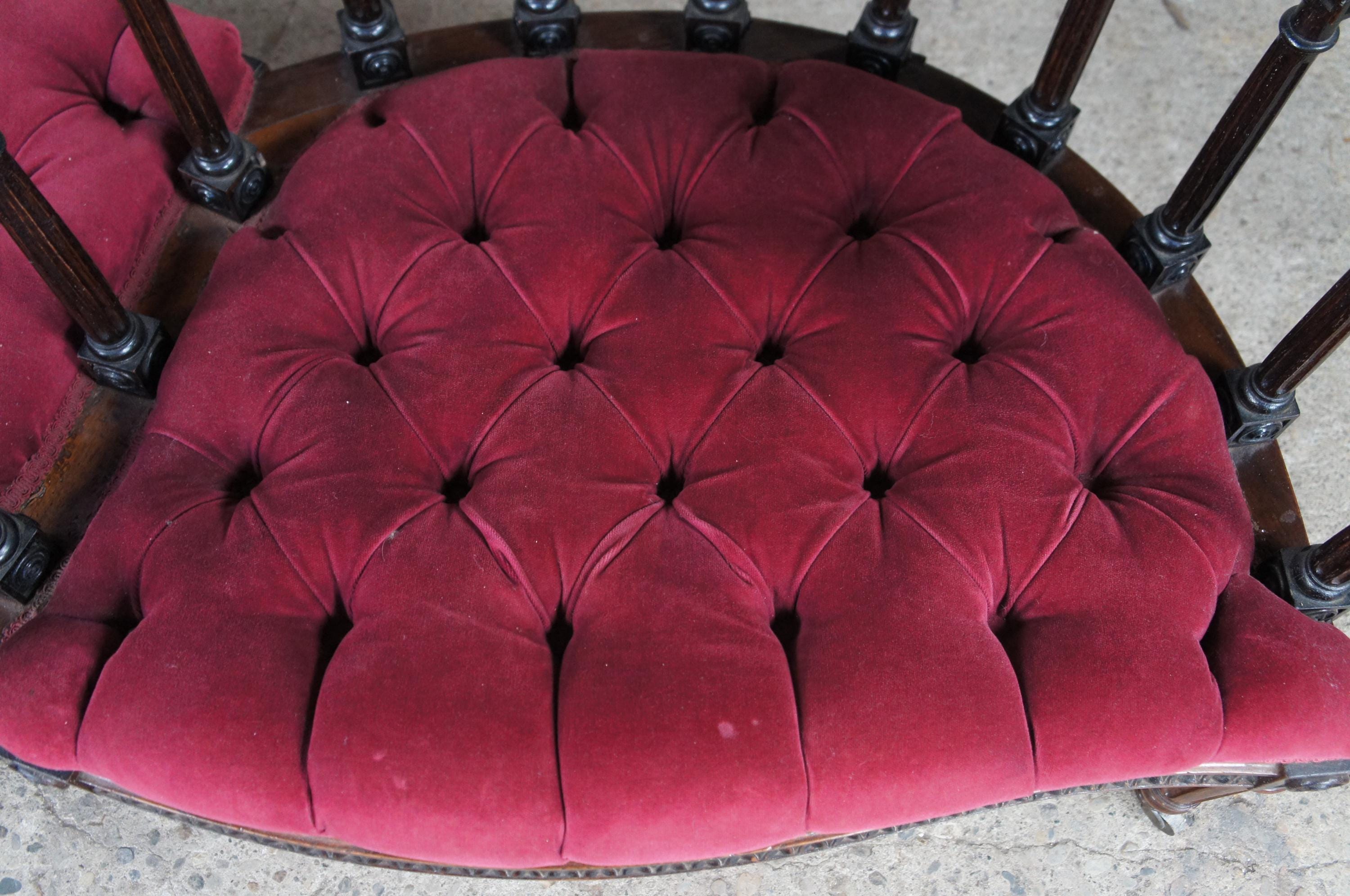 Antique French Louis XVI Rosewood Tete A Tete Conversation Chair