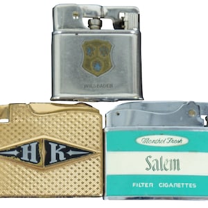 Vintage Elgin American Lighter and Cigarette Case Combo -  Israel