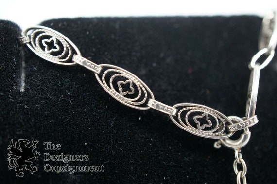 Sterling Silver Charm Bracelet Bakelite Monkey El… - image 2