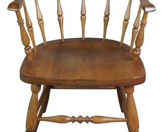 Vintage Maple Farmhouse Barrel Back Tavern Caboose Country Dining Arm Pub Chair