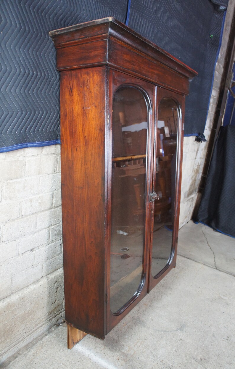 Antique 19th Century Victorian Walnut Hunt Hutch Etsy